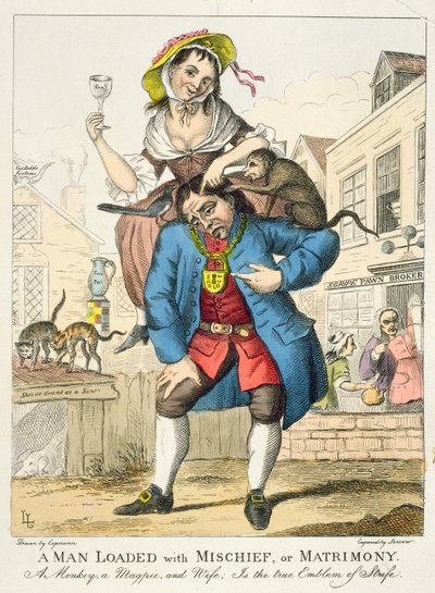 Un homme chargé de méfaits, ou le mariage, vers 1766 - English School